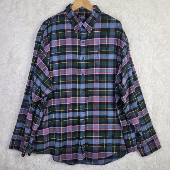 3XLT Lands End Mens Traditional Fit Flagship Flannel Colorful Holiday Classic - Picture 1 of 10